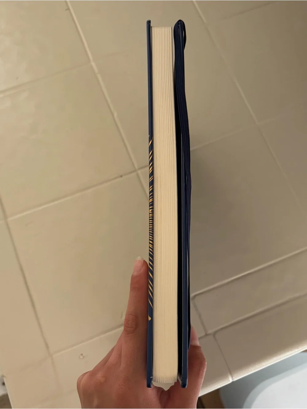 Navy Blue Notebook with Gold Burst Design